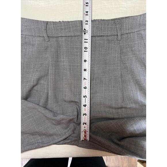 OLD NAVY Trousers Large High Waisted Taylor Wide Leg Grey Plaid Full Length Pant - Picture 9 of 11